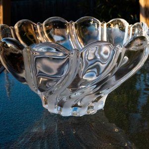 Mikasa Made in Germany Y2K Peppermint Frost Swirl Large Crystal Bowl 10x6x4"
